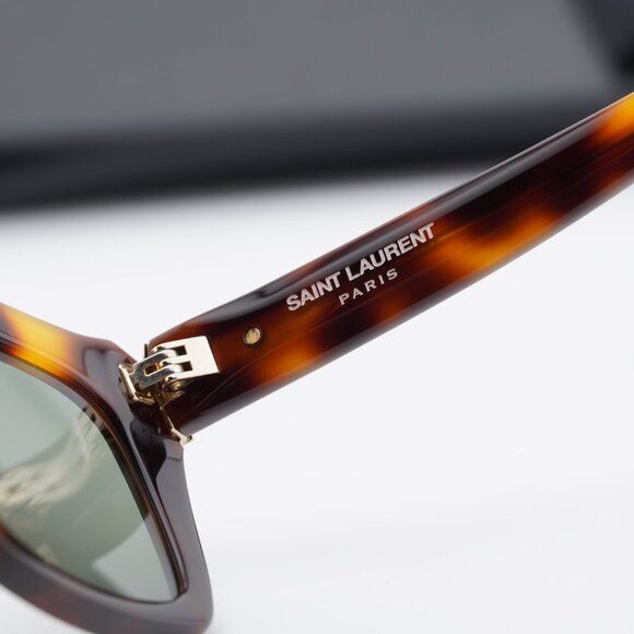Saint Laurent SL M131/F 003 Square Sunglasses - Havana\\Green main image 8